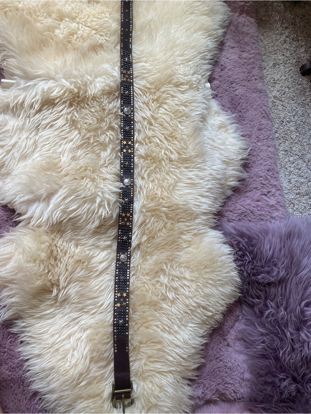 Diesel leather studded belt